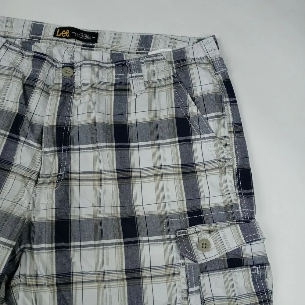 LEE Plaid Shorts Cargo Pockets Men's Size 38 Casual Outdoor - Picture 3 of 9